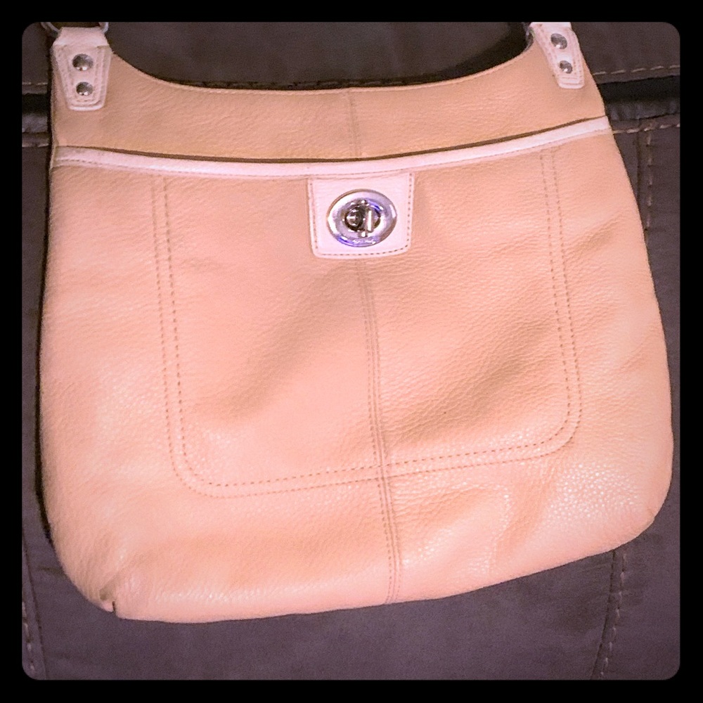 Coach cream color leather purse
